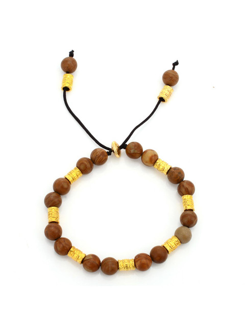 

Tistabene Women Gold-Toned & Brown Rhodium-Plated Stretchable Bracelet