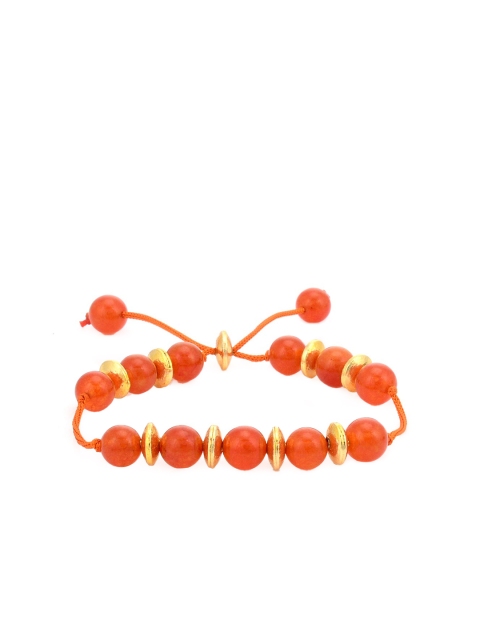 

Tistabene Women Rose Gold & Orange Rose Gold-Plated Wraparound Bracelet
