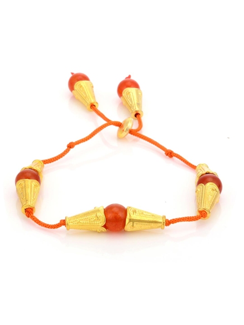 

Tistabene Women Gold-Toned & Orange Rhodium-Plated Wraparound Bracelet