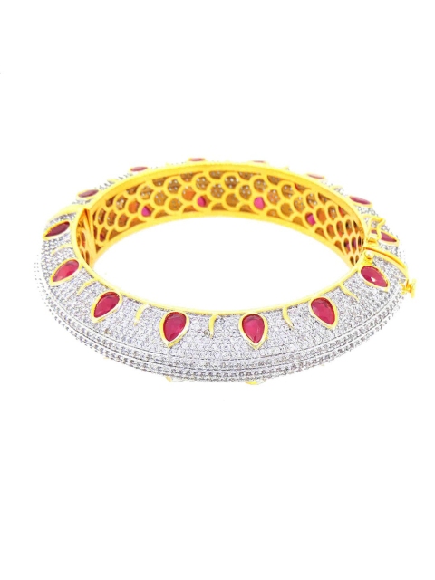

Tistabene Women Gold-Toned & Red Rhodium-Plated Kada Bracelet