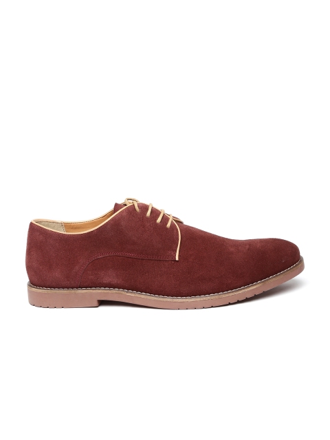 

Carlton London Men Burgundy Solid Suede Regular Derby Shoes
