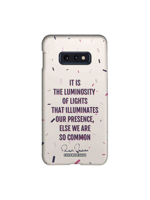 

CelfieDesign Off-White & Purple Presence AB Quotes Print Samsung S10E Back Case