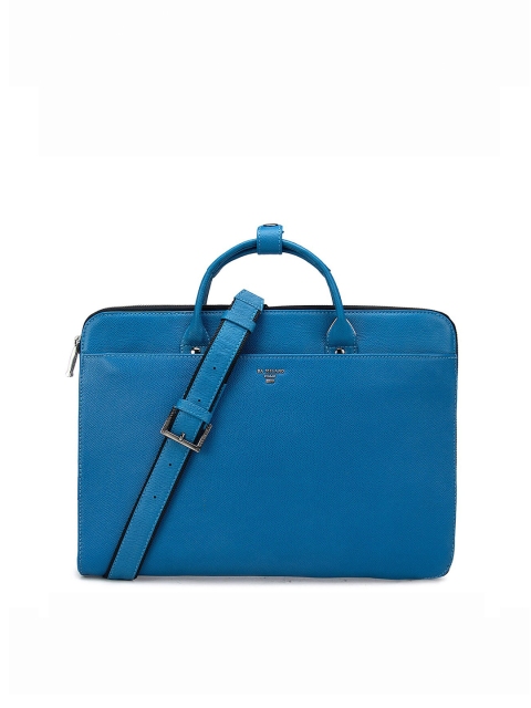 

Da Milano Unisex Blue Textured Leather Laptop Sleeve