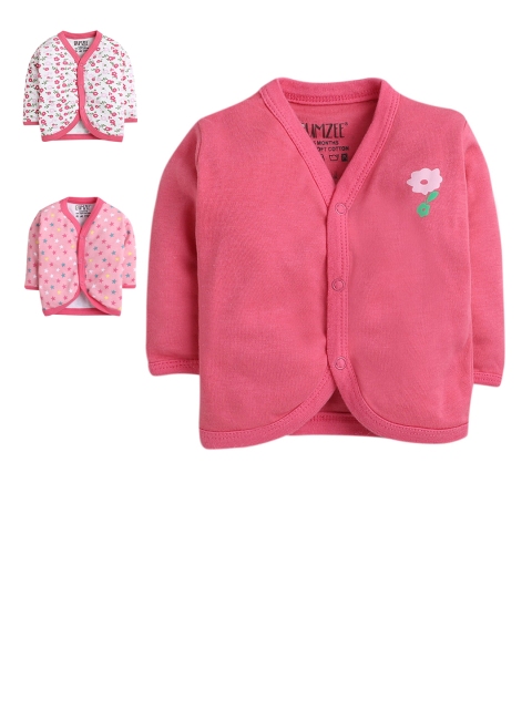 

Hopscotch Girls Pack Of 3 Comfort Floral Printed Cotton Casual Shirts, Pink