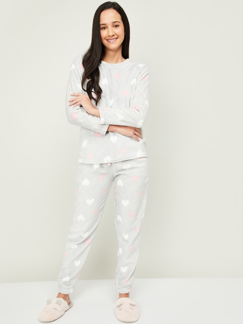 

Ginger by Lifestyle Women Grey Printed Night suit