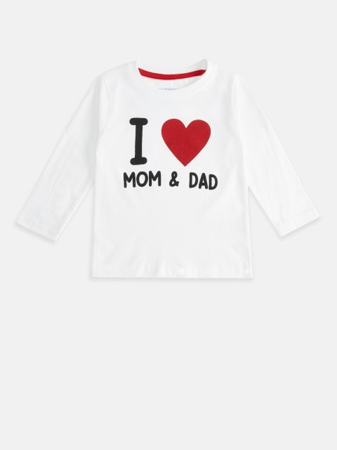 

Pantaloons Baby Boys White Typography Printed Pure Cotton T-shirt