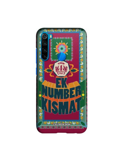 

CelfieDesign Ek Number Kismat Printed Slim Case For Xiaomi Redmi Note 8, Red
