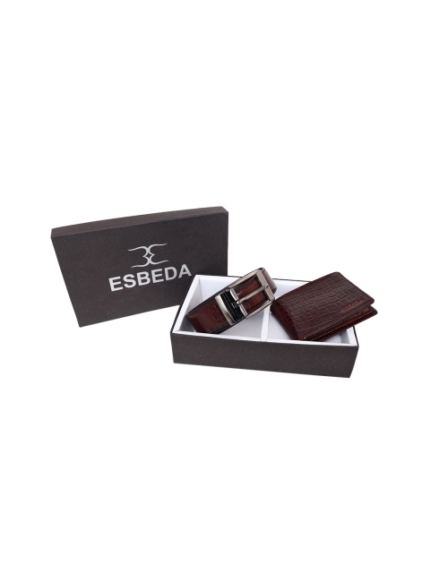 

ESBEDA Men Brown Textured Accessory Gift Set