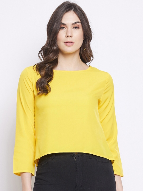 

STALK Yellow Crepe Crop Top