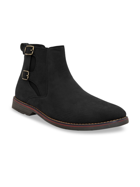 

ALBERTO MORENO Men Black Solid Sneakers with Buckle
