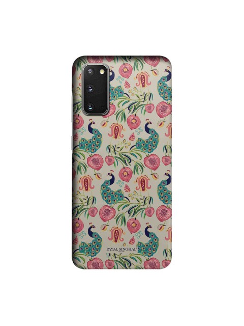 

CelfieDesign White & Pink Payal Singhal Anaar and Mor Samsung Galaxy S20 Slim Back Case