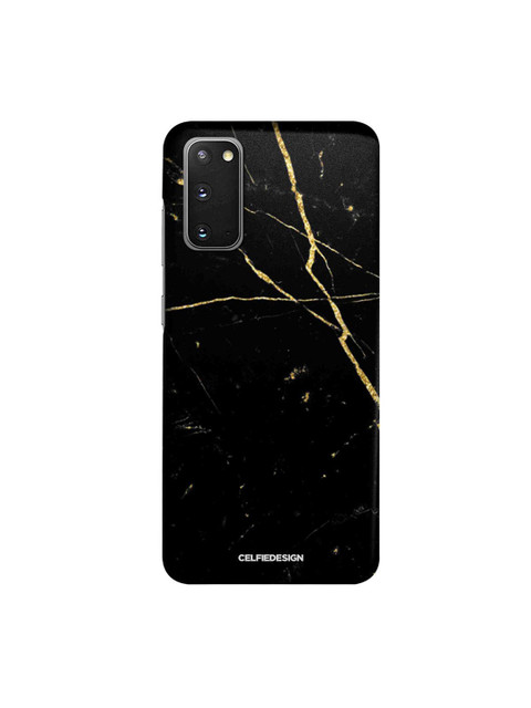 

CelfieDesign Black & Gold-Toned Graphic Printed Samsung Galaxy S20 Slim Back Case