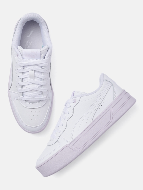 

Puma Women White Skye SoftFoam+ Leather Sneakers