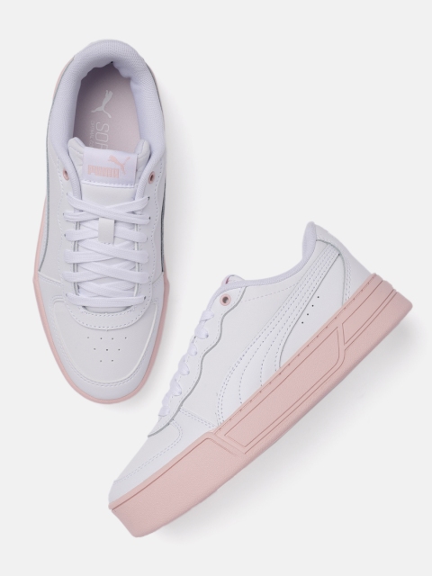 

Puma Women White Perforations SoftFoam+ Premium Leather Skye SoftFoam+ Regular Sneakers