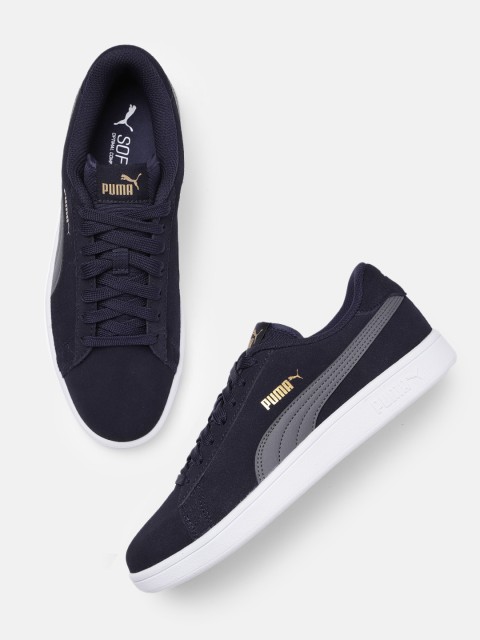 

Puma Unisex Navy Blue Smash v2 Leather Sneakers