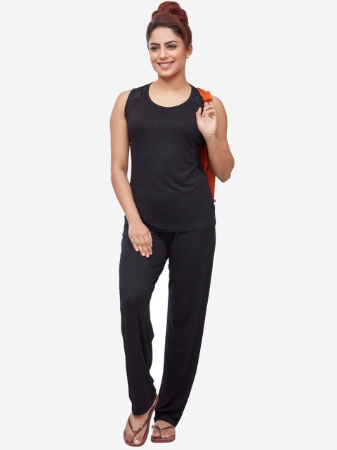 

July Nightwear Women Rust & Black Night suit