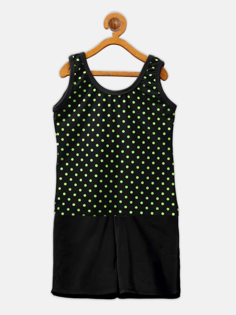 

CUKOO Girls Black Polka Dot Printed Swimsuit