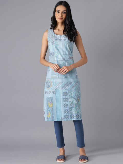 

AURELIA Women Blue Thread Work Kurta