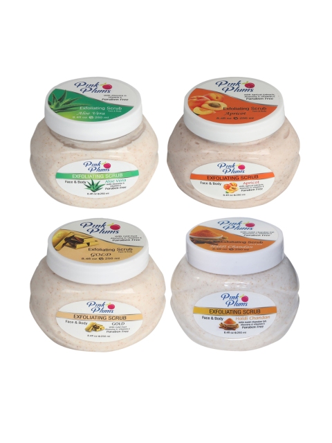 

Pink Plums Aloevera-Apricot-Gold-Haldi Chandan Face & Body Exfoliating Scrub 1000 ml, Beige