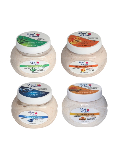 

Pink Plums Aloevera-Apricot-Diamond-Haldi Chandan Face & Body Exfoliating Scrub 1000 ml, Multi