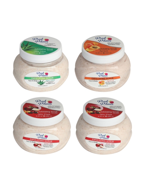 

Pink Plums Aloevera-Apricot-Fruit Mix Face & Body Exfoliating Scrub 1000 ml, Beige