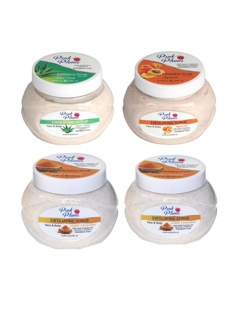 

Pink Plums Aloevera-Apricot-Haldi Chandan Face & Body Exfoliating Scrub 1000 ml, Beige