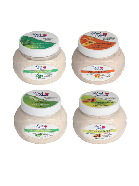 

Pink Plums Aloevera-Apricot-Papaya-Cucumber Face & Body Exfoliating Scrub 1000 ml, Beige