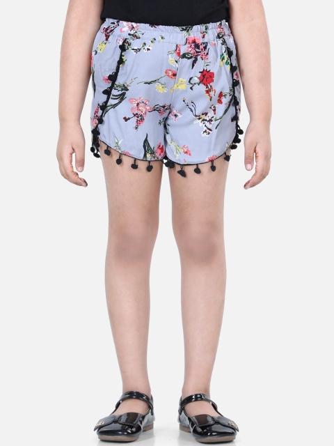 

Cutiekins Girls Blue Floral Printed Shorts