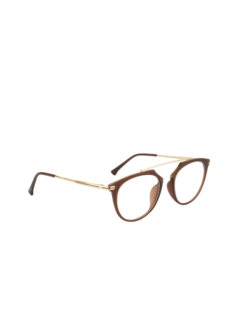 

Ted Smith Unisex Brown & Gold-Toned Full Rim Aviator Frames
