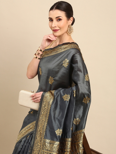 

Anouk Grey & Golden Ethnic Design Saree