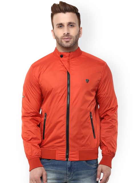 Monteil & Munero Rust Orange Bomber Jacket available at myntra for Rs.1749