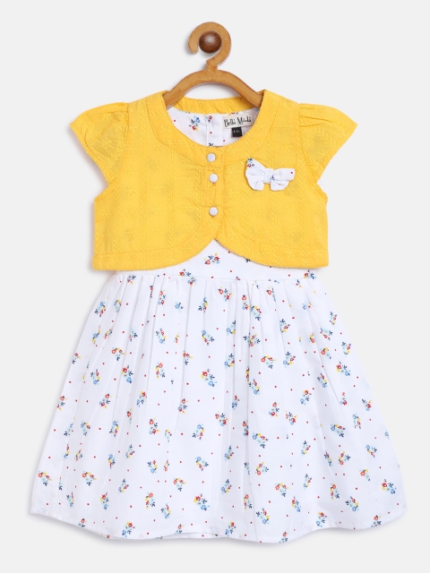 

Bella Moda White & Yellow Floral Dress