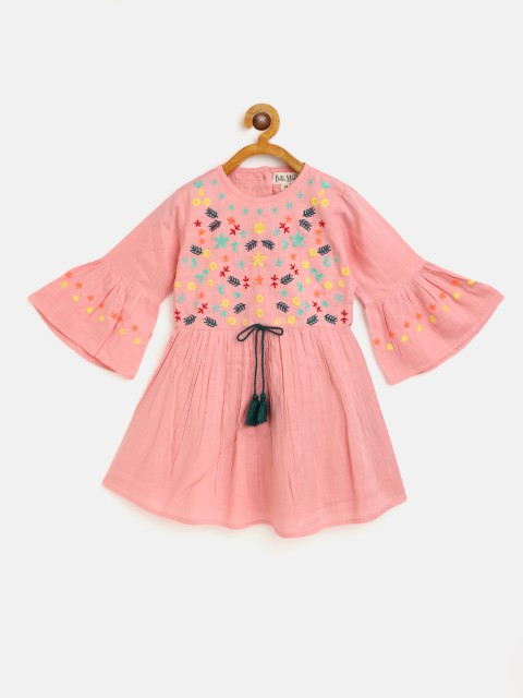 

Bella Moda Pink Floral Embroidered Dress