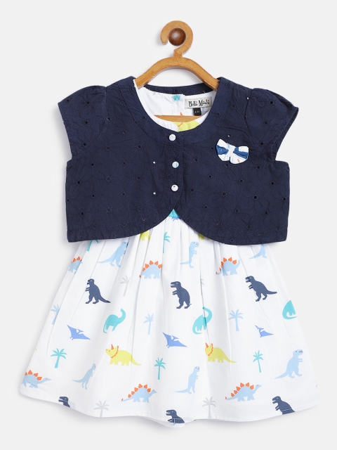 

Bella Moda White & Blue Printed Dress