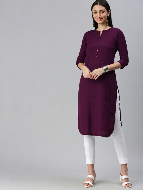 

ETIQUETTE Women Violet Solid Kurta
