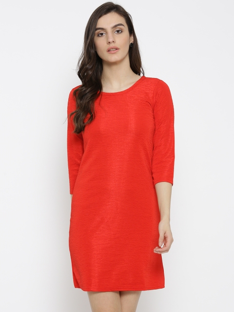 

AND Women Red Solid Sheath Dress