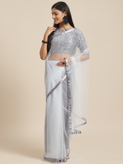 

Fab Dadu Grey Striped Pure Silk Saree