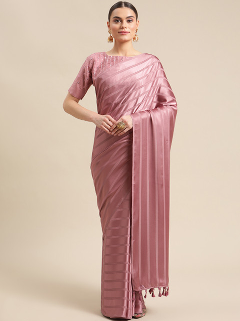 

Fab Dadu Pink Striped Pure Silk Saree