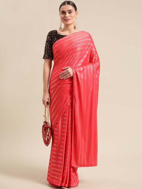 

Fab Dadu Pink Striped Art Silk Saree