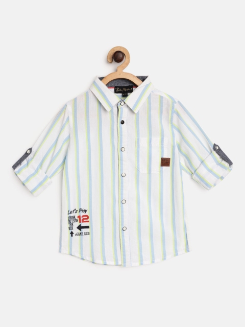 

Bella Moda Boys Blue Standard Striped Casual Shirt