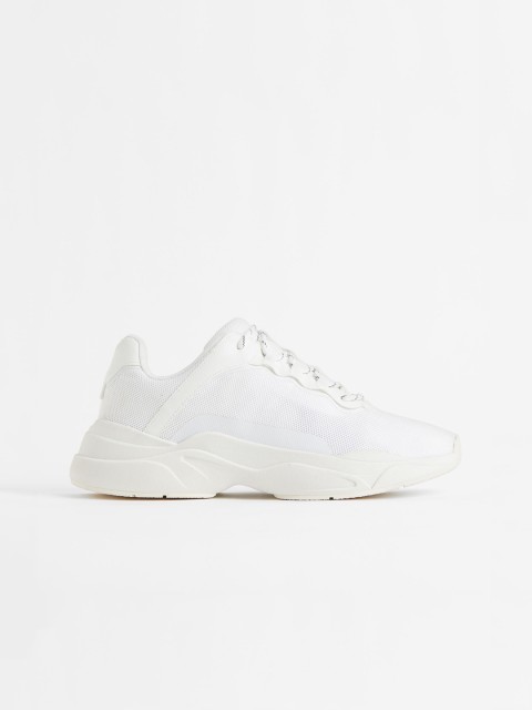 

H&M Men White Mesh Trainers