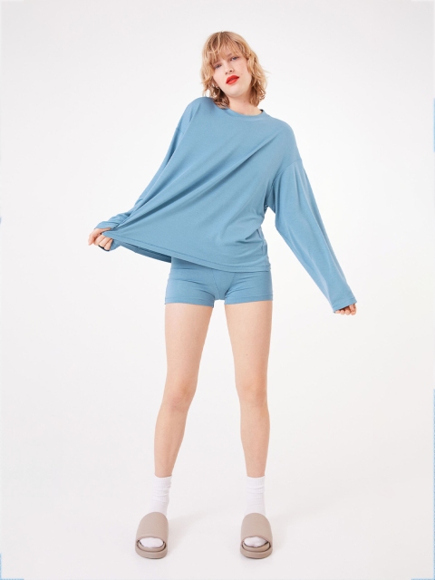 

H&M Blue Long-Sleeved Jersey Top