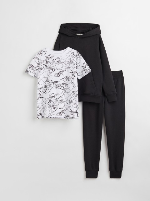 

H&M Boys Black, Multi & White 3-piece set