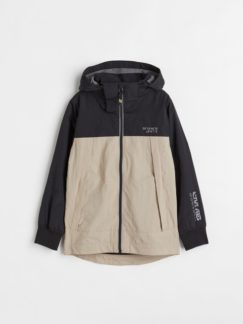 

H&M Boys Black & Beige Block-Coloured Windbreaker