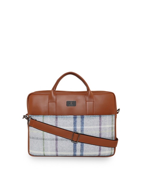 

ESBEDA Men Tan & Off White Printed PU Laptop Bag