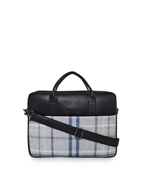 

ESBEDA Men Black & Grey Printed PU Laptop Bag