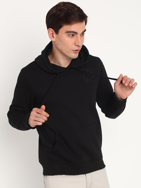 

Indian Terrain Men Black Hooded Sweatshirt