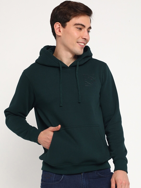 

Indian Terrain Men Green Hooded Sweatshirt