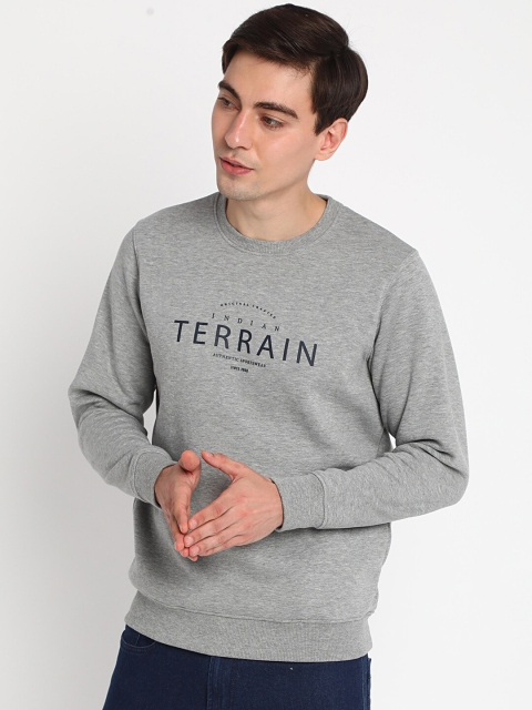 

Indian Terrain Men Grey Printed Sweatshirt