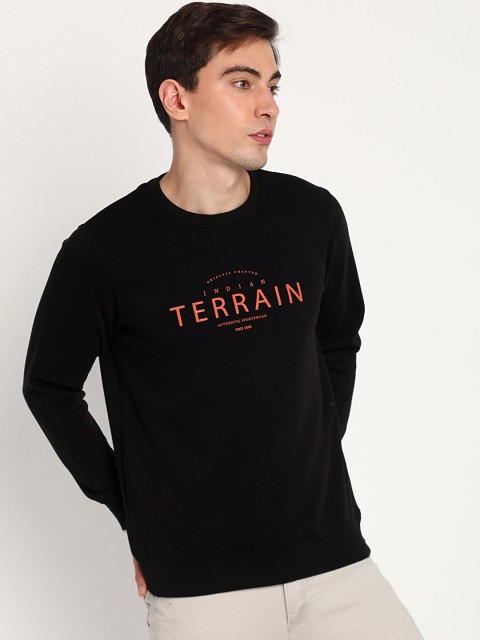 

Indian Terrain Men Black Printed Sweatshirt